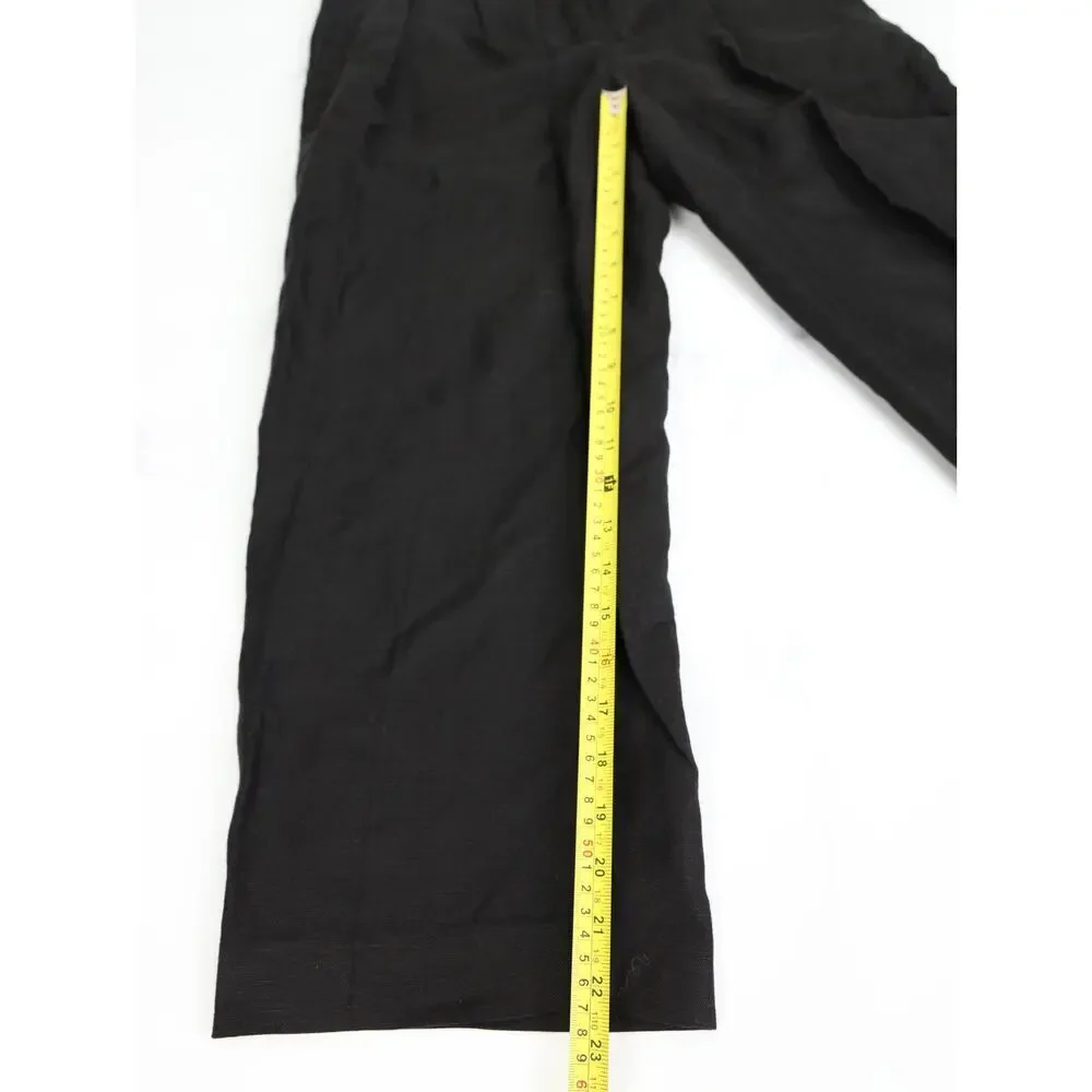 Wilfred Effortless Pant Size 0 Black Linen Blend  Summer Wide Leg Crop High Rise